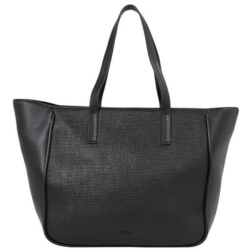 Calvin Klein donna borsa shopper medium con zip, nero (ck black textured), taglia unica