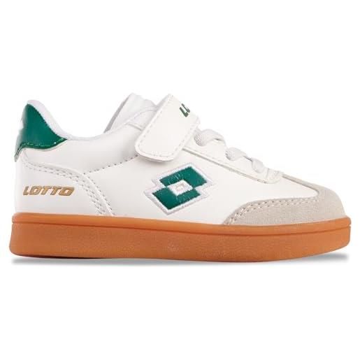 Lotto vintal m, scarpe da ginnastica unisex-bambini, bianco verde, 20 eu