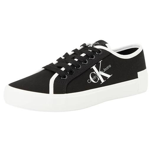 Calvin Klein jeans skater vulcanized low cs ml mr - sneaker vulcanizzata, black/bright white, 