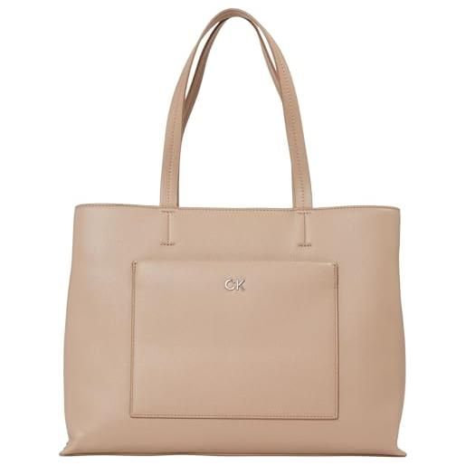 Calvin Klein donna borsa tote bag daily medium media, beige (chanterelle), taglia unica