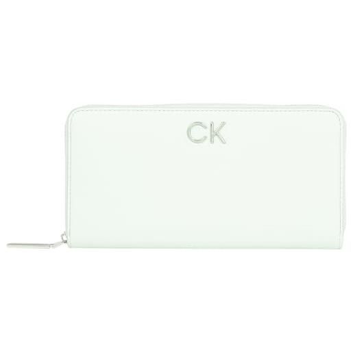 Calvin Klein portafoglio donna zip around wallet in pelle sintetica, verde (milky green), taglia unica