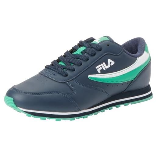 FILA orbit teens, scarpe da ginnastica, navy deep mint, 37 eu