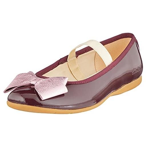 Clarks dance bow k, ballerine bambina, prugna, 29 eu
