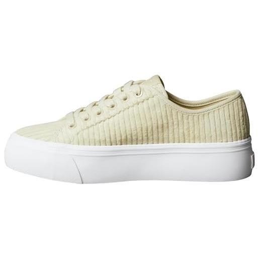 Calvin Klein donna sneakers vulcanizzate lace up corduroy con plateau, verde (green haze), 35