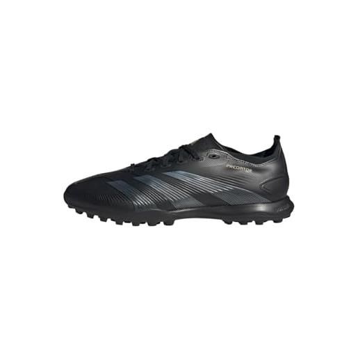 adidas predator league football boots turf, scarpe da calcio unisex-adulto, core black/carbon/gold metallic, 46 2/3 eu