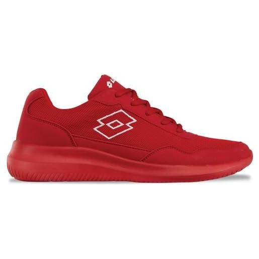 Lotto, scarpe da ginnastica unisex-adulto, rosso bianco, 43 eu