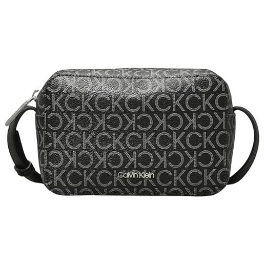 Calvin Klein donna borsa a tracolla ck must camera bag mono piccola, nero (black mono), taglia unica