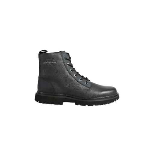 Calvin Klein uomo stivali mezza gamba eva laceup con lacci, nero (triple black), 41