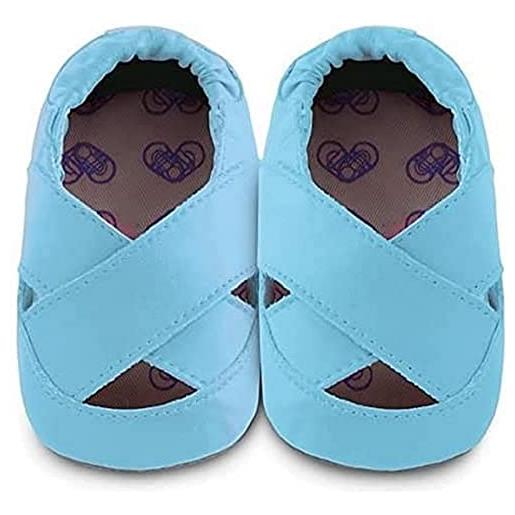 ShooShoos shoo shoos - scarpette primi di pelle suola morbida, taglia xl, stile ballerina blu