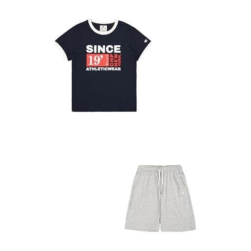 Champion legacy boy-graphic crewneck set with large print, blu (bs501), 15-16 anni bambini e ragazzi