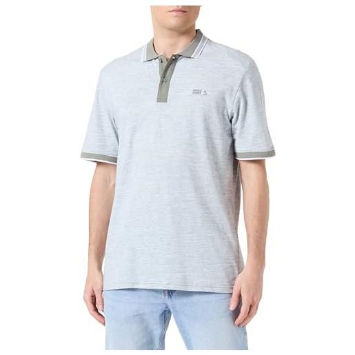 JACK & JONES jcomelange - polo in jersey ss, verde agave. Dettagli: bianco melange, l