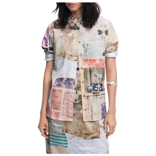 Desigual camicia maniche lunghe donna beige