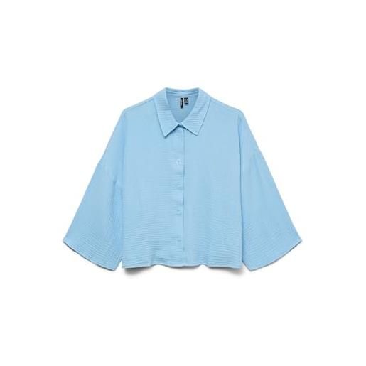 VERO MODA vmnatali crop shirt wvn ga noos, airy blue. , m
