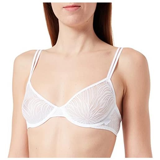 Calvin Klein donna reggiseno a mezza coppa unlined elasticizzato, bianco (white), 4b