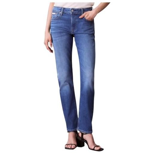 Calvin Klein donna jeans slim indigo channel vita media, blu (indigo channel), 30w