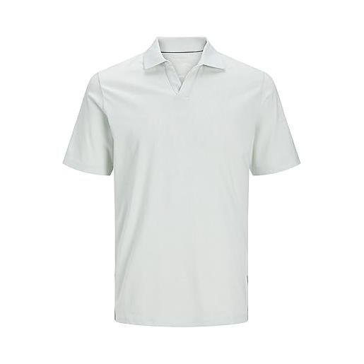 JACK & JONES jjesummer linen polo ss sn camicia a maniche lunghe, soothing sea, m uomo