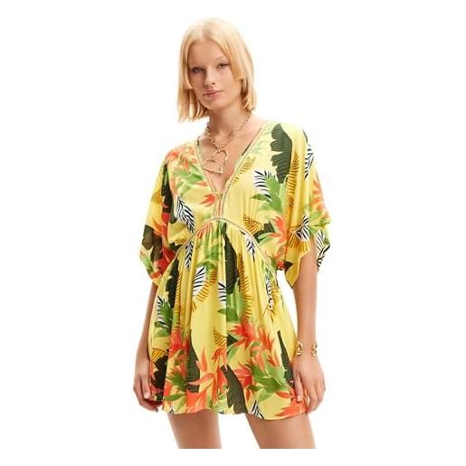 Desigual swim_top tropical bikini, giallo, m donna