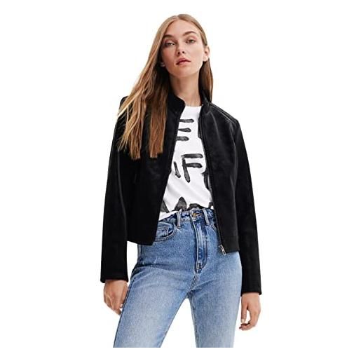 Desigual chaq_las vegas, 2000 black cappotto pu, xs da donna