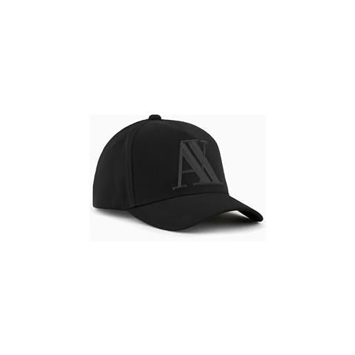 Armani Exchange rubber logo ax cap, cappellino da baseball, uomo, nero, taglia unica