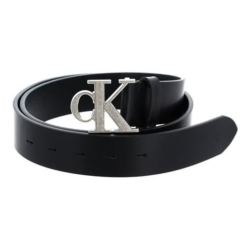 Calvin Klein uomo cintura monogram hardware 3.5 cm cintura in pelle, nero (black), 90 cm