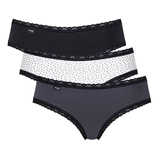 Sloggi donna 24/7 weekend hipster c3p, nero combination, 38