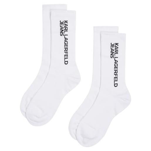 KARL LAGERFELD JEANS jeans karl lagerfeld, donna, calzini essential logo, confezione da 2, bianco, 42/46