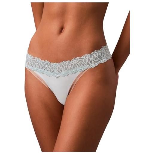 Calvin Klein donna perizoma thong con pizzo, blu (ether), xs