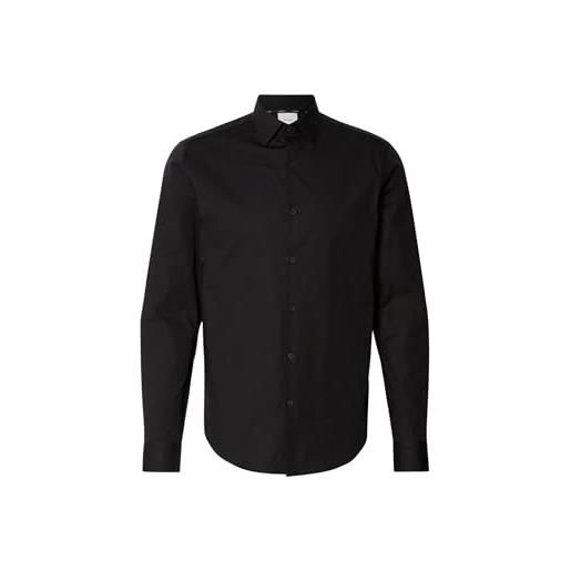 Calvin Klein camicia da uomo slim esntl poplin nos str sld, nero (nero), l