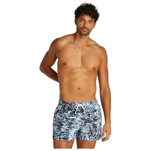 Calvin Klein boardshorts uomo, blu (marmo glitched aop blue), xxl