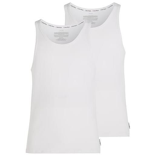 Calvin Klein canotte uomo confezione da 2 slim fit, bianco (white), xl