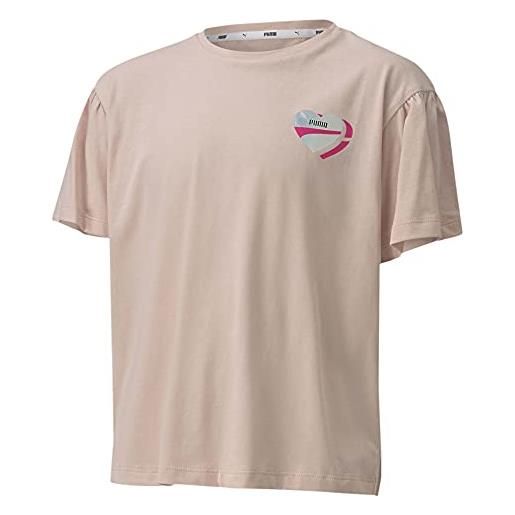 PUMA alpha style tee g maglietta da bambina, bambina, maglietta, 583300-15_s, rosa, 5-6y