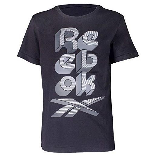 Reebok reebook maglietta lit scrabble, bambini, nero, 3/4 anni