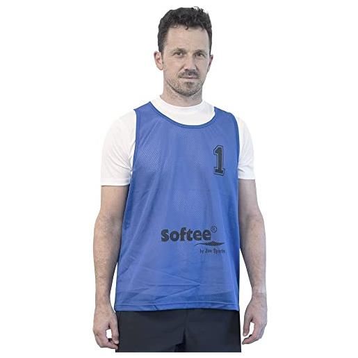 Softee Equipment set di 5 pettorine softee numerate da 11 a 15 gilet, blu, taglia unica unisex-adulto