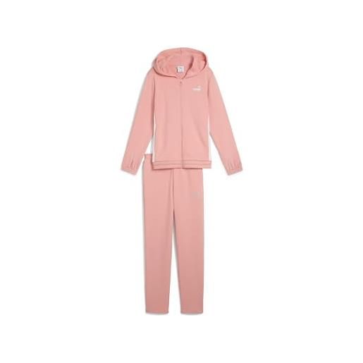 PUMA metallic hooded sweat suit tr g, abiti lavorati a maglia bambina, pink fruit, 164
