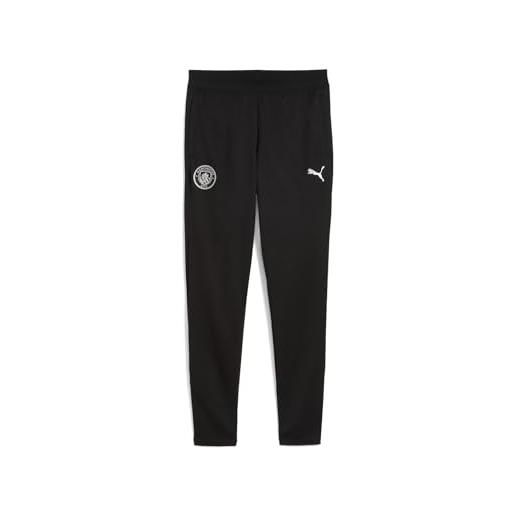 PUMA manchester city fc pantaloni allenamento bambini con tasca 25/26, nero (black x silver), 176