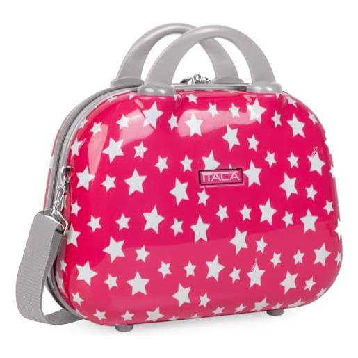 ITACA - beauty case da viaggio donna e bambini pc polycarbonate - qualità beauty case rigido con maniglia superiore e tracolla regolabile - elegante beauty case donna da viaggio marca, fucsia