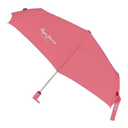 Pepe Jeans macy ombrello pieghevole rosso poliestere con bastone in alluminio, rosso, ombrello