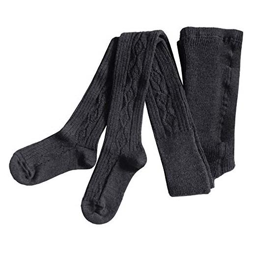 Weri Spezials collant da donna in lana - anche con doppio tassello compatto 1: 1 a costine e rombi. La merce è adatta anche a stature fino a 164 cm. , antracite rombo, 40-42