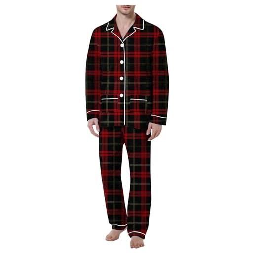 Pigiama Invernale Harry Potter Grifondoro Uomo E Donna, 2 Pezzi In Cotone, Maglia Rossa E Pantaloni Neri, Prodotto Ufficiale - 2