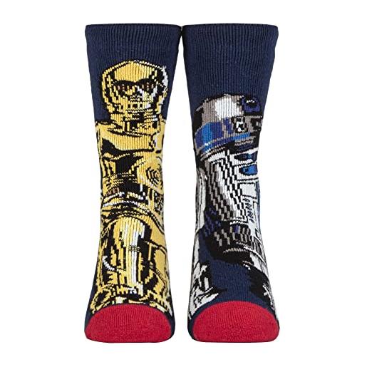 HEAT HOLDERS calzini per bambini star wars lite | calzini invernali per ragazzi, r2d2 e c3po, 3-7 years