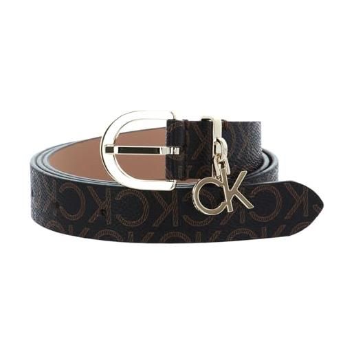 Calvin Klein cintura re-lock charm buckle belt 25mm mono w80 brown mono marrone