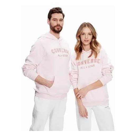 Converse felpa con cappuccio unisex classic fit all star single screen rosa chiaro, taglia l
