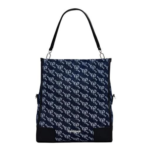 Desigual borsa a mano in tessuto, blu, taglia unica, blu, one size