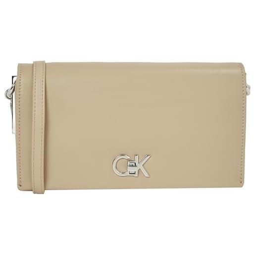 Calvin Klein donna borsa a tracolla mini chain bag con tracolla a catenella, grigio (crockery), taglia unica