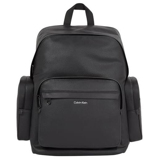 Calvin Klein zaino uomo con scomparto laptop, nero (ck black pebble), taglia unica