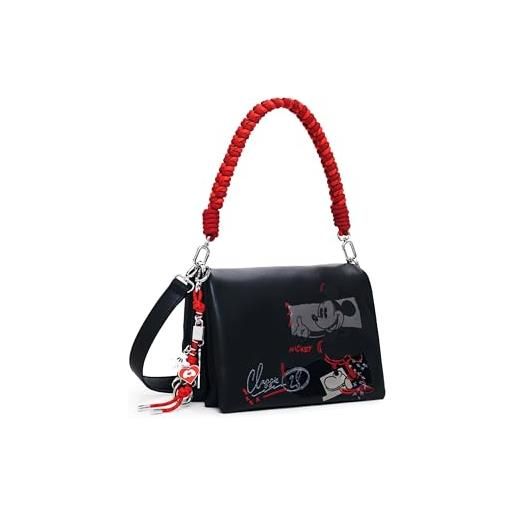 Desigual borsa a tracolla mickey rock dortmund flap bag black nero