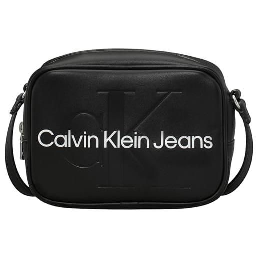 Calvin Klein borsa a tracolla donna camera bag piccola, nero (black), taglia unica