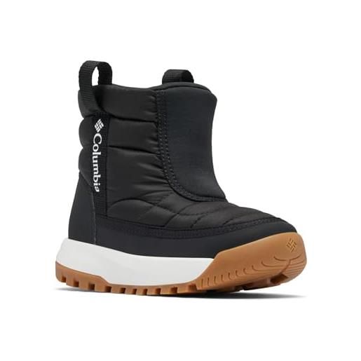 Columbia snowtrot mid, stivali da neve unisex - bambini e ragazzi, black/sea salt youth, 38 eu
