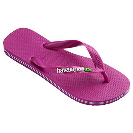 Havaianas - brasil logo, infradito iconiche, comode e resistenti, strisce con la bandiera del brasile e suola antiscivolo con strisce colorate, unisex adulti