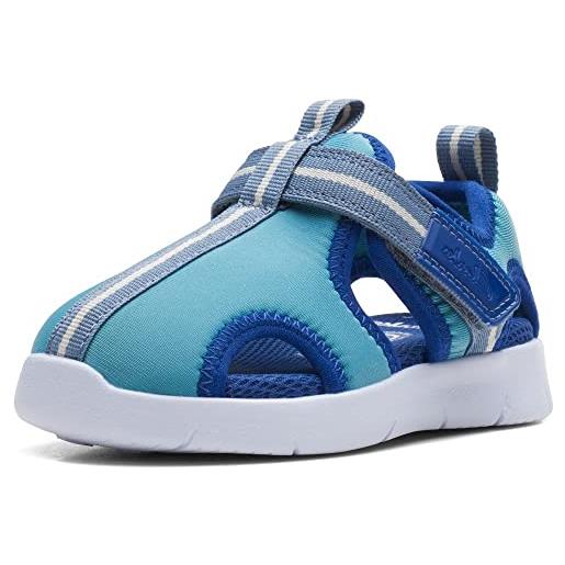 Clarks ath water t, scarpe da ginnastica, blue combi, 20 eu larga
